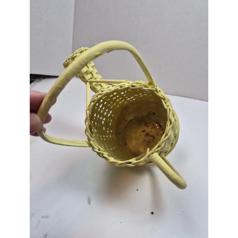 UNIQUE‎ WICKER COFFEE TEA CUP AND SAUCER PLANTER CENTERPIECE BASKET